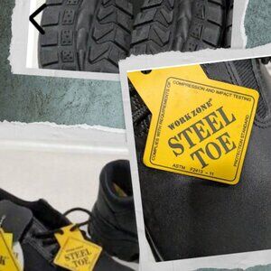 Black men steel toe fashion shoes